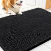 imageSmiry Dog Door Mat for Muddy Paws 59x24 Absorbs Moisture and Dirt Doormat NonSlip Washable Quick Dry Chenille Front Door Mat Indoor Entrance Entryway Carpet for Inside Floor CamelBlack