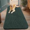imageSmiry Dog Door Mat for Muddy Paws 59x24 Absorbs Moisture and Dirt Doormat NonSlip Washable Quick Dry Chenille Front Door Mat Indoor Entrance Entryway Carpet for Inside Floor CamelGreen