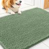 imageSmiry Dog Door Mat for Muddy Paws 59x24 Absorbs Moisture and Dirt Doormat NonSlip Washable Quick Dry Chenille Front Door Mat Indoor Entrance Entryway Carpet for Inside Floor CamelOlive Green