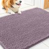 imageSmiry Dog Door Mat for Muddy Paws 59x24 Absorbs Moisture and Dirt Doormat NonSlip Washable Quick Dry Chenille Front Door Mat Indoor Entrance Entryway Carpet for Inside Floor CamelDeep Plum