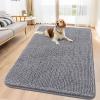 imageSmiry Dog Door Mat for Muddy Paws 59x24 Absorbs Moisture and Dirt Doormat NonSlip Washable Quick Dry Chenille Front Door Mat Indoor Entrance Entryway Carpet for Inside Floor CamelGrey