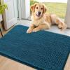 imageSmiry Dog Door Mat for Muddy Paws 59x24 Absorbs Moisture and Dirt Doormat NonSlip Washable Quick Dry Chenille Front Door Mat Indoor Entrance Entryway Carpet for Inside Floor CamelAtlantic Blue
