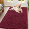 imageSmiry Dog Door Mat for Muddy Paws 59x24 Absorbs Moisture and Dirt Doormat NonSlip Washable Quick Dry Chenille Front Door Mat Indoor Entrance Entryway Carpet for Inside Floor CamelBurgundy