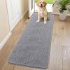 imageSmiry Dog Door Mat for Muddy Paws 59x24 Absorbs Moisture and Dirt Doormat NonSlip Washable Quick Dry Chenille Front Door Mat Indoor Entrance Entryway Carpet for Inside Floor CamelGrey