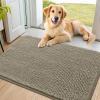 imageSmiry Dog Door Mat for Muddy Paws 59x24 Absorbs Moisture and Dirt Doormat NonSlip Washable Quick Dry Chenille Front Door Mat Indoor Entrance Entryway Carpet for Inside Floor CamelWarm Taupe