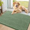 imageSmiry Dog Door Mat for Muddy Paws 59x24 Absorbs Moisture and Dirt Doormat NonSlip Washable Quick Dry Chenille Front Door Mat Indoor Entrance Entryway Carpet for Inside Floor CamelOlive Green
