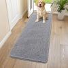 imageSmiry Dog Door Mat for Muddy Paws 59x24 Absorbs Moisture and Dirt Doormat NonSlip Washable Quick Dry Chenille Front Door Mat Indoor Entrance Entryway Carpet for Inside Floor CamelGrey