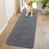 imageSmiry Dog Door Mat for Muddy Paws 59x24 Absorbs Moisture and Dirt Doormat NonSlip Washable Quick Dry Chenille Front Door Mat Indoor Entrance Entryway Carpet for Inside Floor CamelDark Grey