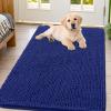 imageSmiry Dog Door Mat for Muddy Paws 59x24 Absorbs Moisture and Dirt Doormat NonSlip Washable Quick Dry Chenille Front Door Mat Indoor Entrance Entryway Carpet for Inside Floor CamelNavy Blue