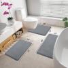 imageSmiry Memory Foam Bath Mat 24x16 and UShaped Toilet Bathroom Rugs 20x20Super Soft Absorbent Bathroom Rugs Non Slip Bath Rug Runner for Bathroom Floors Dark Grey