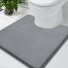 imageSmiry Memory Foam Bath Mat 24x16 and UShaped Toilet Bathroom Rugs 20x20Super Soft Absorbent Bathroom Rugs Non Slip Bath Rug Runner for Bathroom Floors Dark Grey