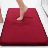 imageSmiry Memory Foam Bath Mat 30x20 and 24x20 UShaped Toilet Extra Soft Absorbent Bathroom Rugs Non Slip Bath Rug Runner for Shower Bathroom Floors Burgundy