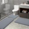 imageSmiry Memory Foam Bath Mat 36x24 and 24x20 UShaped Toilet Extra Soft Absorbent Bathroom Rugs Non Slip Bath Rug Runner for Shower Bathroom Floors Dark Grey