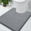 imageSmiry Memory Foam Bath Mat 36x24 and 24x20 UShaped Toilet Extra Soft Absorbent Bathroom Rugs Non Slip Bath Rug Runner for Shower Bathroom Floors Dark Grey