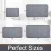 imageSmiry Memory Foam Bath Mat Set 24x16 and 36x24 Dark Grey Super Soft Absorbent Bathroom Rugs Non Slip Bath Rug Runner for Shower Bathroom Floors