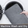 imageSmiry Memory Foam Bath Mat Set 24x16 and 36x24 Dark Grey Super Soft Absorbent Bathroom Rugs Non Slip Bath Rug Runner for Shower Bathroom Floors