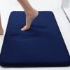 imageSmiry Memory Foam Bath Mat Set 24x16 and 36x24 Navy Blue Super Soft Absorbent Bathroom Rugs Non Slip Bath Rug Runner for Shower Bathroom Floors