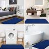 imageSmiry Memory Foam Bath Mat Set 24x16 and 36x24 Navy Blue Super Soft Absorbent Bathroom Rugs Non Slip Bath Rug Runner for Shower Bathroom Floors