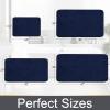 imageSmiry Memory Foam Bath Mat Set 24x16 and 36x24 Navy Blue Super Soft Absorbent Bathroom Rugs Non Slip Bath Rug Runner for Shower Bathroom Floors