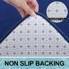 imageSmiry Memory Foam Bath Mat Set 24x16 and 36x24 Navy Blue Super Soft Absorbent Bathroom Rugs Non Slip Bath Rug Runner for Shower Bathroom Floors