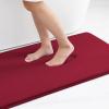 imageSmiry Memory Foam Bath Mat Set 30x20 36x24 Super Soft Absorbent Bathroom Rugs Non Slip Bath Rug Runner for Bathroom Floors Burgundy