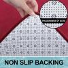 imageSmiry Memory Foam Bath Mat Set 30x20 36x24 Super Soft Absorbent Bathroom Rugs Non Slip Bath Rug Runner for Bathroom Floors Burgundy