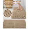 imageSmiry Waffle Bathroom Rugs Set of 2 Boho Bath Rugs Non Slip Machine Washable Super Absorbent Bath Mats Set for Tub Shower and Floor30x2024x17 BrownBrown