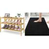imageSmiry Bamboo Shoe Rack 3 Tier Shoe Organizer for Entryway amp Closet Stackable Free Standing Storage Shelf for Shoes Bags amp Plants Natural Luxury Chenille Bathroom Rugs 30x20 Black