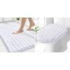 imageSmiry Bathroom Rugs 30x20 and Toilet Lid Cover 175x15 Soft and Absorbent Bath Mat Machine Washable NonSlip Plush Carpet Runner for Tub Shower and Floor Home DecorWhite