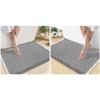 imageSmiry Bathroom Rugs Set 2 Piece30x20 Plus 30x18 Extra Soft Absorbent Bath Mats Non Slip Machine Washable Quick Dry Bath Rugs for Bathroom Floor Tub Shower Darkgrey amp Cream
