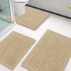 imageSmiry Bathroom Rugs Sets 3 Piece Soft Absorbent Chenille Bath Mat and UShaped Contour Toilet Rug Machine Wash Dry Bath Mat Sets for Bathroom Tub and Floor 30x2024x1624x20 Sage GreenBeige