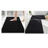 imageSmiry Bathroom Rugs and Mats Set of 3 Non Slip Absorbent Shaggy Bath Rug for Tub Shower and Bath Room 24x 1630 x 2030 x 20 Black