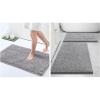 imageSmiry Bathroom Rugs and Mats Set of 3 Non Slip Absorbent Shaggy Bath Rug for Tub Shower and Bath Room 24x 1630 x 2030 x 20 Grey