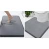 imageSmiry Memory Foam Bath Mat 24x16 and UShaped Toilet Bathroom Rugs 20x20Super Soft Absorbent Bathroom Rugs Non Slip Bath Rug Runner for Bathroom Floors Dark Grey