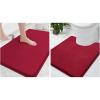 imageSmiry Memory Foam Bath Mat 30x20 and 24x20 UShaped Toilet Extra Soft Absorbent Bathroom Rugs Non Slip Bath Rug Runner for Shower Bathroom Floors Burgundy