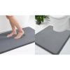 imageSmiry Memory Foam Bath Mat 36x24 and 24x20 UShaped Toilet Extra Soft Absorbent Bathroom Rugs Non Slip Bath Rug Runner for Shower Bathroom Floors Dark Grey