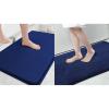 imageSmiry Memory Foam Bath Mat Set 24x16 and 36x24 Navy Blue Super Soft Absorbent Bathroom Rugs Non Slip Bath Rug Runner for Shower Bathroom Floors