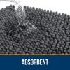 imagesmiry Soft Chenille Bath Mats for Bathroom Floor Non Slip Soft Bath Floor Mat Absorbent Runner Rug Bathroom Pedestal Mat 16x24 inches  40x60 cm Dark Grey