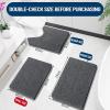 imagesmiry Soft Chenille Bath Mats for Bathroom Floor Non Slip Soft Bath Floor Mat Absorbent Runner Rug Bathroom Pedestal Mat 16x24 inches  40x60 cm Dark Grey