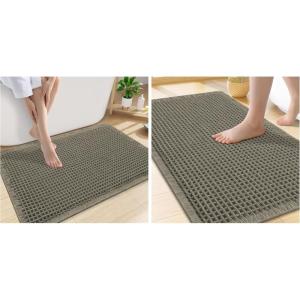imageSmiry Bathroom Rugs Set 2 Piece30x20 Plus 24x17 Extra Soft Absorbent Bath Mats Non Slip Machine Washable Quick Dry Bath Rugs for Bathroom Floor Tub Shower Green