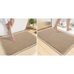imageSmiry Bathroom Rugs Set 2 Piece36x24 Plus 30x20 Extra Soft Absorbent Bath Mats Non Slip Machine Washable Quick Dry Bath Rugs for Bathroom Floor Tub Shower Brown
