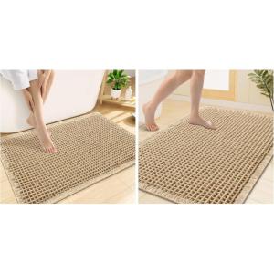imageSmiry Bathroom Rugs Set 2 Piece40x32 Plus 30x20 Extra Soft Absorbent Bath Mats Non Slip Machine Washable Quick Dry Bath Rugs for Bathroom Floor Tub Shower Brown