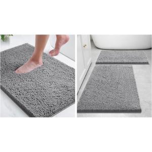 imageSmiry Bathroom Rugs and Mats Set of 3 Non Slip Absorbent Shaggy Bath Rug for Tub Shower and Bath Room 24 x 1624 x 1630 x 20 Grey