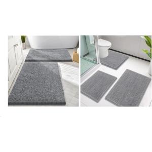 imageSmiry Bathroom Rugs and Mats Set of 5 Non Slip Absorbent Shaggy Bath Rug for Tub Shower and Bath Room 30x2024x1630x2024x1624x20 Grey