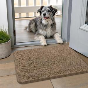 imageSmiry Dog Door Mat for Muddy Paws 59x24 Absorbs Moisture and Dirt Doormat NonSlip Washable Quick Dry Chenille Front Door Mat Indoor Entrance Entryway Carpet for Inside Floor CamelCamel