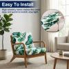 imageSmiry Waterproof Patio Cushion Covers Stretch Outdoor Couch Slipcovers Replacement Washable Furniture Protector Sofa Chair Seat Cover for Dogs and Pets 4 Pcs Navy BlueGreen