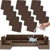 imageSmiry Waterproof Patio Cushion Covers Stretch Outdoor Couch Slipcovers Replacement Washable Furniture Protector Sofa Chair Seat Cover for Dogs and Pets 4 Pcs Navy BlueCoffee