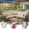 imageSmiry Waterproof Patio Cushion Covers Stretch Outdoor Couch Slipcovers Replacement Washable Furniture Protector Sofa Chair Seat Cover for Dogs and Pets 4 Pcs Navy BlueOrange
