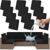 imageSmiry Waterproof Patio Cushion Covers Stretch Outdoor Couch Slipcovers Replacement Washable Furniture Protector Sofa Chair Seat Cover for Dogs and Pets 4 Pcs Navy BlueBlack