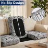 imageSmiry Waterproof Patio Cushion Covers Stretch Outdoor Couch Slipcovers Replacement Washable Furniture Protector Sofa Chair Seat Cover for Dogs and Pets 4 Pcs Navy BlueGrey and Black